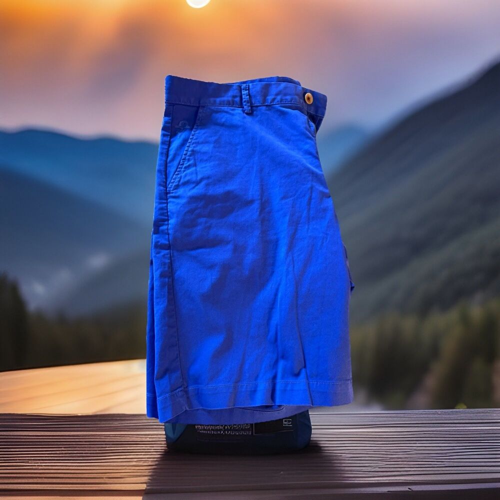 Robert Graham Shorts Men's 36 Dark Blue Cotton Chino Classic Fit EUC